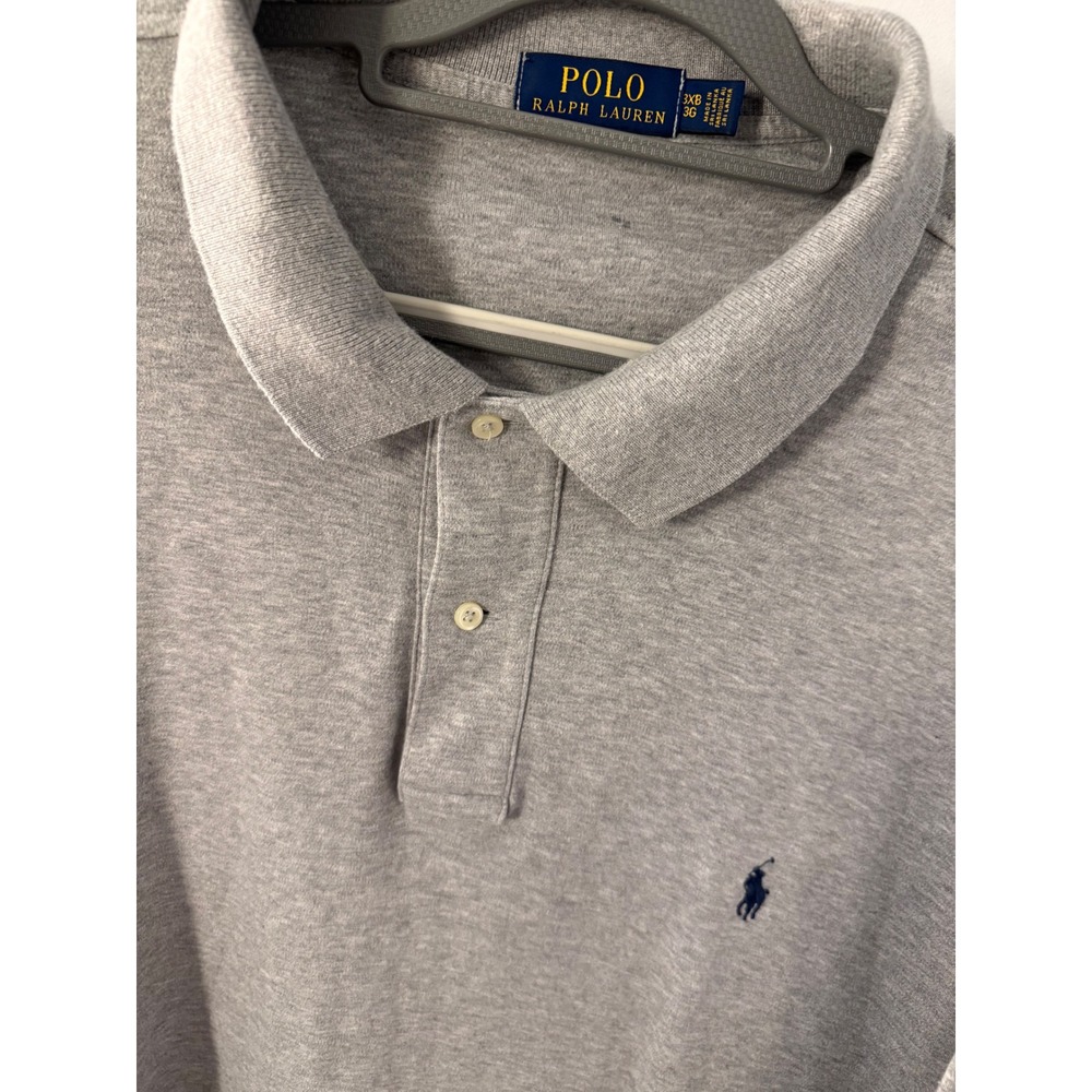 Polo Ralph Lauren Mens 3XB Big & Tall Heather Gray Short Sleeve Pony Polo Shirt